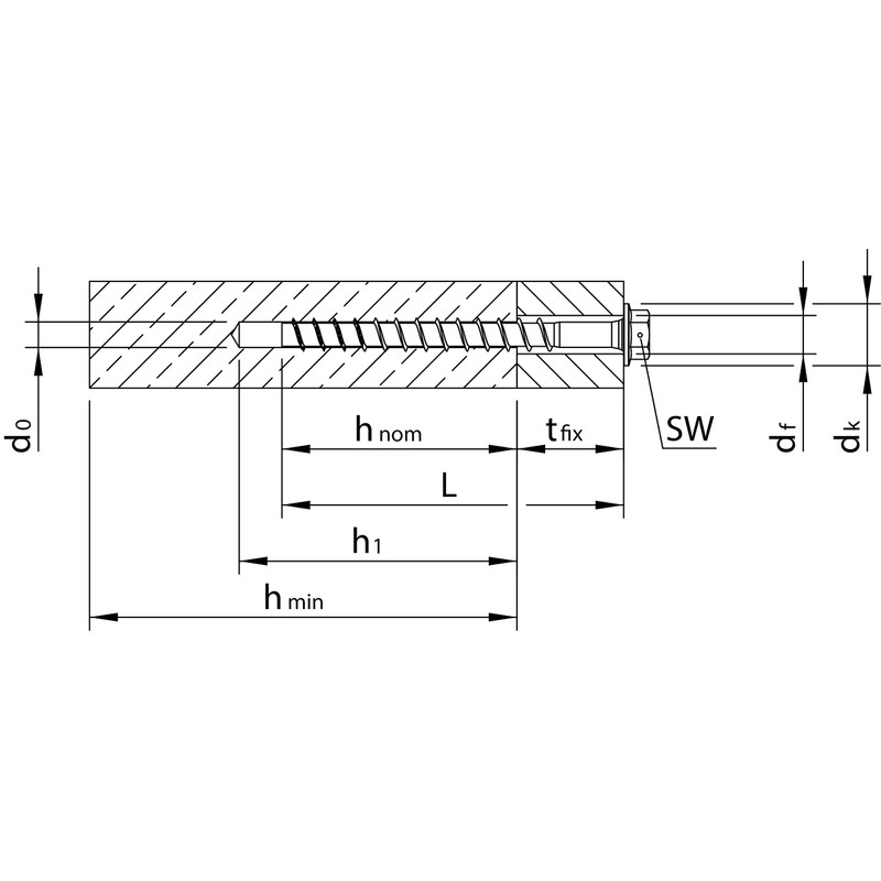 MULTI-MONTI-plus Concrete Screw Blue Galvanised Hexagonal Head with Washer 12.0
