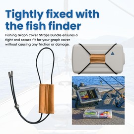 2-Piece Fishing Graph Cover Straps, Easy to Stretch, Used to fix The Rear Cover of The Fish Finder to Prevent Damage During Travel (Khaki Suede)