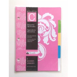 JACKIE Studio C Decorative 5 Tab Divider 6" x 8.5" - for 8.5" x 5.5" Ring Binders 27187