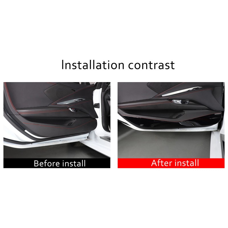 Nicecar88 Fits For Corvette C8 2020-2023 PVC Black Bottom Door