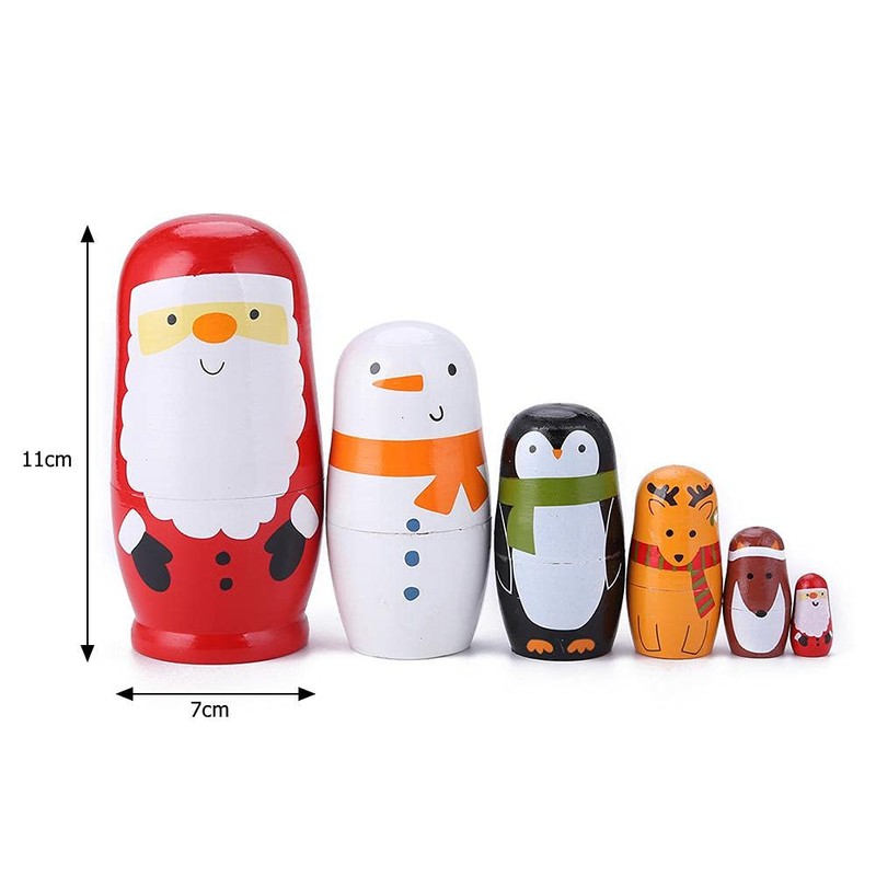 Cute Nesting Dolls Matryoshka Doll Russian Handmade Wooden Dolls Cartoon