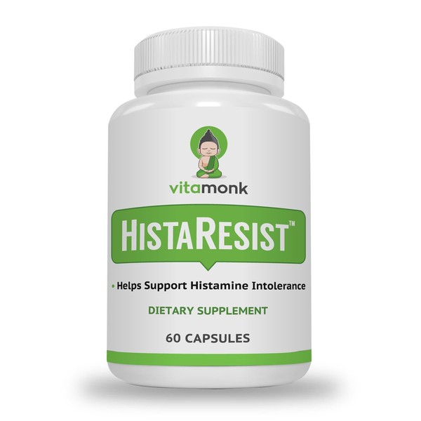 VitaMonk Histamine Blocker for Histamine Intolerance - HistaResist - DAO Enzyme Supplement Optimal Dose of Diamine Oxidase to Help Shield Histamine for Smooth Digestion - 60 Capsules
