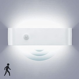 Lightess Lightess LED Wandleuchte Innen mit Bewegungsmelder Wandlampe Weiss Up Down Licht Wandbeleuchtung Kaltweiss Treppenhuas Beleuchtung 16W IP44 Flurlampen fr Wohnzimmer Schlafzimmer Flur aus Aluminium