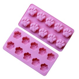 2 Pack Value Silicone Molds Mini Pet Paw Print Animal Paw Print for Homemade Dog Treats, Baking Chocolate Candy, Oven Microwave Freezer Safe (Mini Paw (2 Pack))