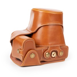 Rieibi EOS R8 Case - Vintage PU Leather Camera Case for Canon EOSR8 Digital Camera - Protective Grip Case for Canon EOS R8 - Brown