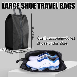 5Pcs Travel Shoe Bags Waterproof Dust Proof Shoe Bags for Storage,Shoes Packing Organizer for Unisex Men Women Home and Travel Use (Black)