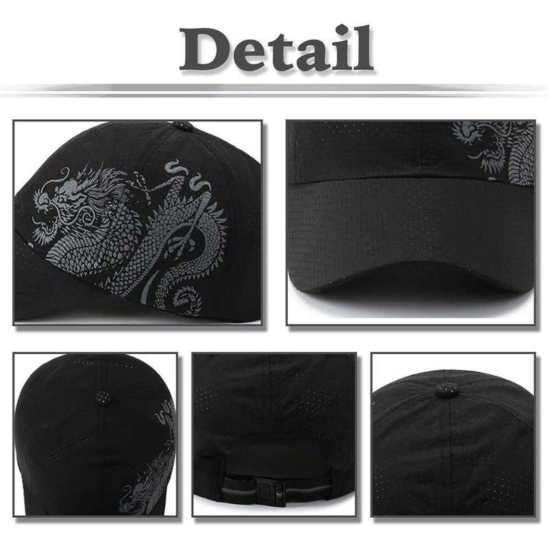 White Fang CA508 Mesh Cap, Dragon Dragon Logo Hat, Running,