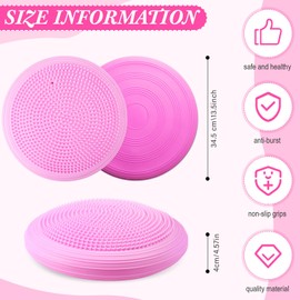 Libima 4 Pcs Wiggle Seat Inflated Wobble Cushion for Sensory Kid 13 Inches Balance Disc Flexible Seating for Classroom Sensory Pad for Chair Wiggle Cushion with Needle Pump (Pink Series)