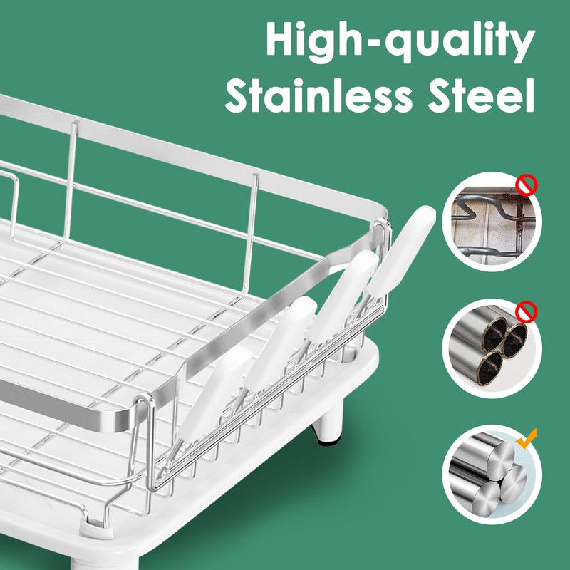 MOUKABAL Dish Drying Rack - Stainless Steel Dish Rack, Dish