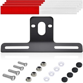 OTOW Steel Heavy Duty License Plate Holder Bracket and Light Mount for Trailers, Trucks, Cars, Certain Motorcycles with Mounting Screws, Reflective Sticker