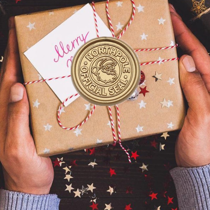 Northpole Calcomanías de sello de cera ONWINPOR para Navidad, 50