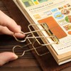 4Pcs Golden Hollow Out Long Tail Wire Binder Clips Paper