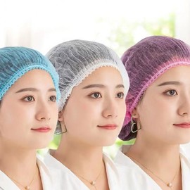 Non-woven Sanitary Cap Disposable Kitchen Cap Cafeteria Cap 100 Count 1-Sanitary Cap-Blue 3ea