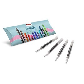 Pentel LR7-AX Refill for EnerGel Pens, 0.7 mm Tip = 0.35 mm Line Width, Pack of 4 (1 Pack), Black Ink