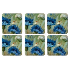 Pimpernel - Fruits and Florals Collection - Fleurs des Champs Collection Coasters - Set of 6 - Measures at 4" x 4"
