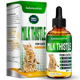Сat Kidney Support | Milk Thistle for Cats | Herbal Supplement for Kittens & Adult Ones | Solution for All Breeds | Care for Liver | Сhicken Flavor | 2 Oz