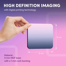 Destination Vinyl ltd Great Coasters (Set of 4) Square - Pastel Lilac bre Pretty Drink Glossy Coasters/Tabletop Protection for Any Table Type #2673