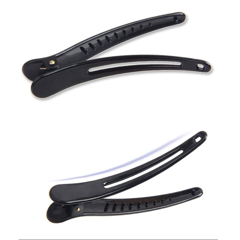 12 Pcs Matt Black Styling Hair Clips Plastic Alligator Hair