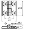 Metal Hinge Screw-On Hinge Zinc Die-Cast Zinc GD-Zn 60 x