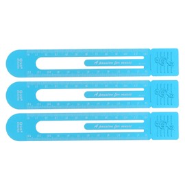 HARFINGTON 3pcs Straight Ruler 12cm Metric Aluminum Alloy Ruler Scale on Both Sides Hollow Design Bookmark Measuring Tool for Children Study Classroom Office, Sky Blue