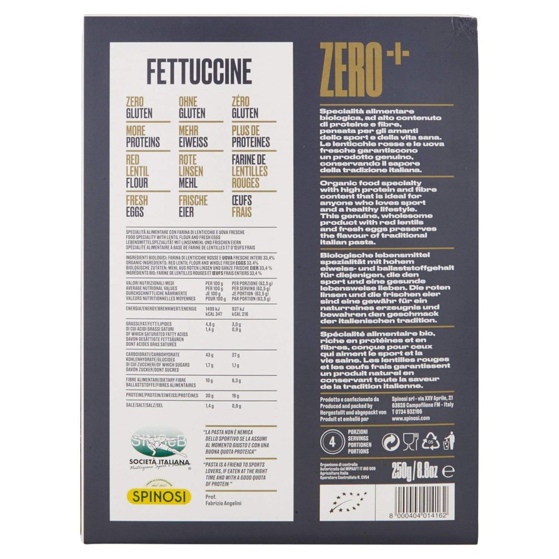Spinosi Fettuccine Zero+ alla Lenticchie Rosse - 250 Gr