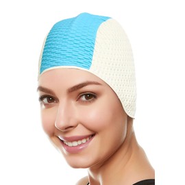 BEEMO Swimming Caps for Women Two-Tone - Light Blue