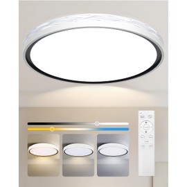 FCPVHOY 20 Inch Large LED Flush Mount Ceiling Light, 2700K-6500K Dimmable LED Ceiling Light Fixture with Remote, 70W 8900lm Round Modern Ceiling Lamp for Bedroom, Living Room, Hallway (White)