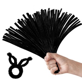 100PCS Black Pipe Cleaners,Pipe Cleaners Craft Bulk,Black Pipe Cleaner for Hair