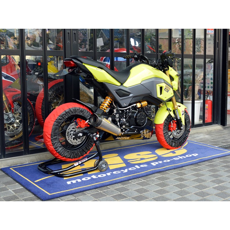 Rise 12インチ タイヤ保護カバー（まもる君）レッド/ブラック 前後セット アクリルカラーコーティング(UVカット・撥水・防水加工) クルッと巻いてピタッの簡単装着