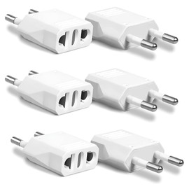 ECYWE Adaptador de Enchufe para Europa, Adaptador de Enchufe de EE.UU. a Europa, Adaptador de Enchufe Tipo C para Europa, Adaptador de Enchufe de Pared para Europa Power Converter (6Unidades)