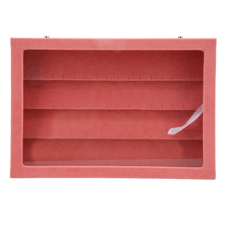 Pin Display Case Pink Large Elegant Solidwood Dustproof Glass Window