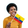 25 Packs Small Ecuador Flags on Handheld Stick，Miniature Ecuadorian Flag