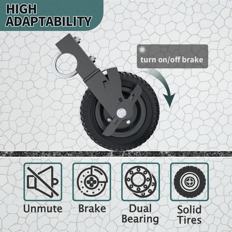 Lygoeege Tube Gate Wheel Under Mount Gate Caster, Prevent the
