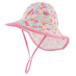Pesaat Baby Sun Hat, for Girls with UV Protection, Sun Hat, Baby Boy, with Neck Protection, Summer Hat, Children Baby Hat, Summer - Umbrella. Daisies