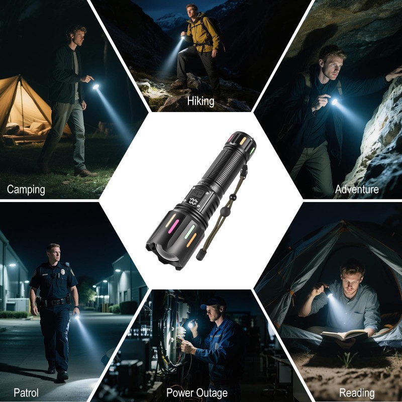 HOSONIC Flashlights High Lumens, Rechargeable Super Bright LED Flashlight, Battery