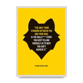 Lithobee - Wolf Of Wall Street - Printed Wall Art Design in Sizes A2, A3 & A4 Framed in a Stylish Quality Coloured Frame or Unframed (A2 White Saw Cut Grain Frame)