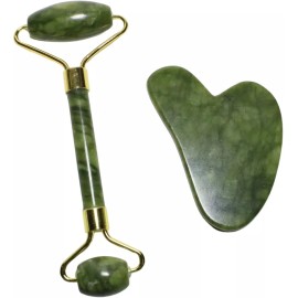 danielle creations Jade Dual-Sided Facial Roller & Gua Sha Set