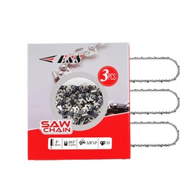 E & S 3 Pack Chain Saw Chain 8 Inch .043" Gauge 3/8" LP Pitch 33 Drive Links, Semi Chisel 8 Inch Chainsaw Chain for Greenworks Ryobi Homelite Poulan Chainsaw and More