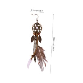 Gatuida 1 Pair Dreamcatcher Earrings for Women Stylish Long Leaf Drop Ear Jewelry for Parties and Everyday Wear Lightweight and Comfortable Design