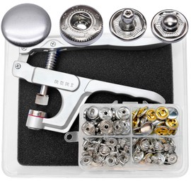 Press Studs with Pliers Diameter 15 mm Silver Metal Anorak Press Studs Clothing Press Stud for Leather Craft Jacket Handbag Wallet