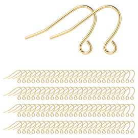 Wholesale 200PCS Earrings Hooks 14K Gold Plated Ear Wires for DIY Jewelry Making Finding