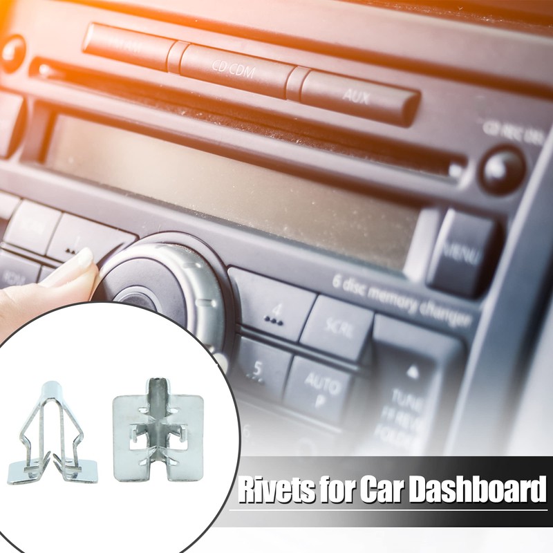 X AUTOHAUX 20pcs Universal Car Console Dash Trim Metal Retainer