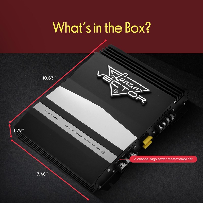 Lanzar 2-Channel High Power MOSFET Amplifier - Slim 800 Watt