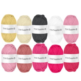 TYH Supplies 10 Acrylic Yarn Pack | 700 Yard Soft Yarn Medium Weight | Beginner Assorted Yarn Set | 10 Unique Colors 70 Yard Each Skein | Multipack for Amigurumi and Crafts
