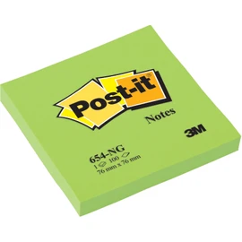 Post-it Notes - Neon Green - 6 Pads Per Pack - 100 Sheets Per Pack - 76 mm x 76 mm