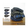 BEEL Men's Consecutive Pinhole Camouflage Pattern Belt, Synthetic Leather, Casual,