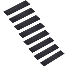 6 x 24 Inch Black 80 Grit Slip Resistant Safety Treads - Premium 10 Pre-Cut Outdoor Safety Tape - Rounded Corners