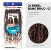 FreeTress Crochet Braids 3X Rebel Boho Braid 12" (Off Black