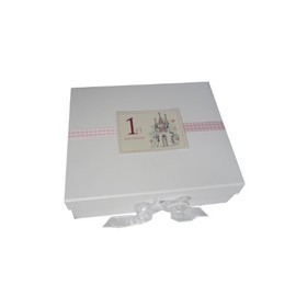 White Cotton Cards Princess Castle Age 1 Large Keepsake Box (Pink)