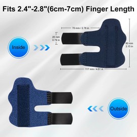 supregear Finger Splint, Pack of 4 Adjustable Reusable Trigger Finger Splint Finger Support with Removable Aluminium Bar for Index/Middle/Ring/Little Finger, Blue